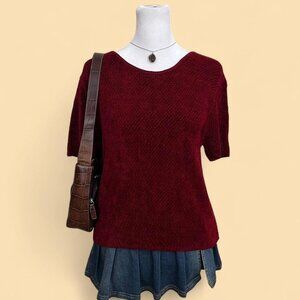 vintage 90s red downtown it girl chenille shirt